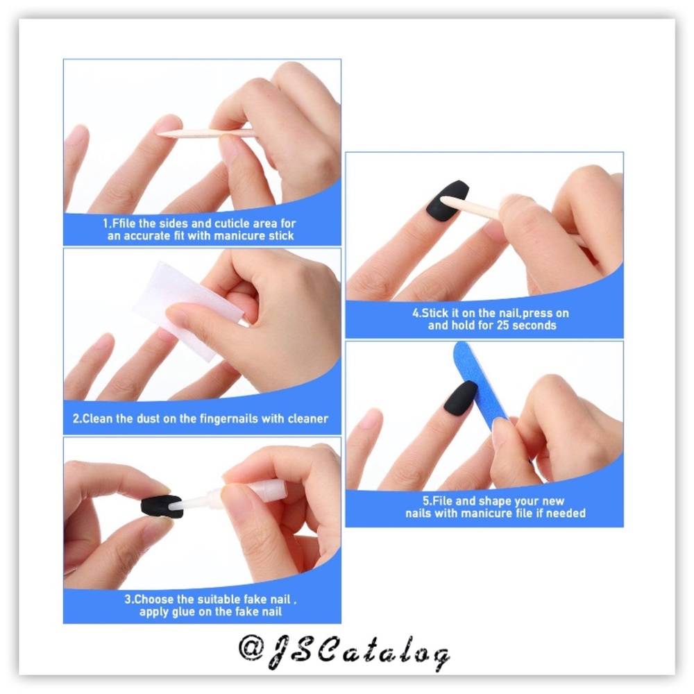 Press on Matt Nails Set of 24 with Glue & File Kit - Picture 4 of 5